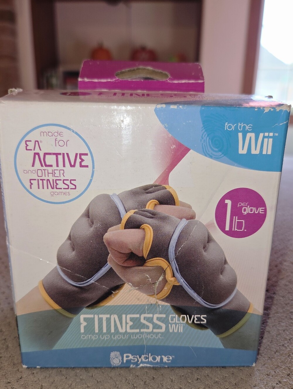 Wii Fitness Gloves Weighted 1 Pound Workout Self Fastening Play Cardio NEW